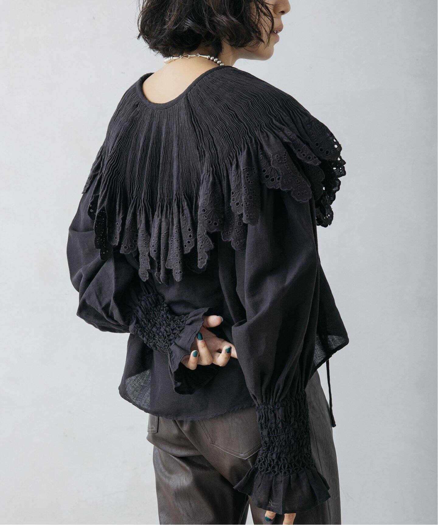 nude vintage×JOURNAL STANDARD】スモッキングカラーブラウス（シャツ  