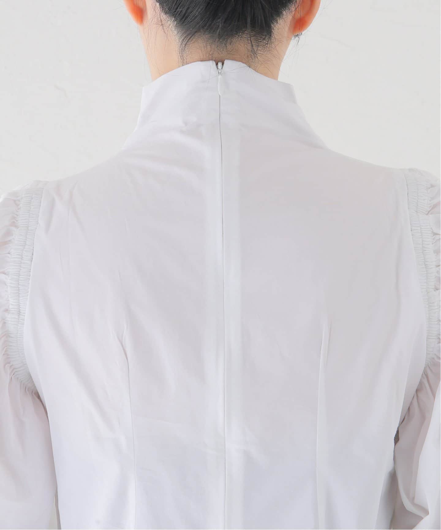 SEEALL/シーオール】 GATHER SLEEVE TOP:ブラウス（シャツ