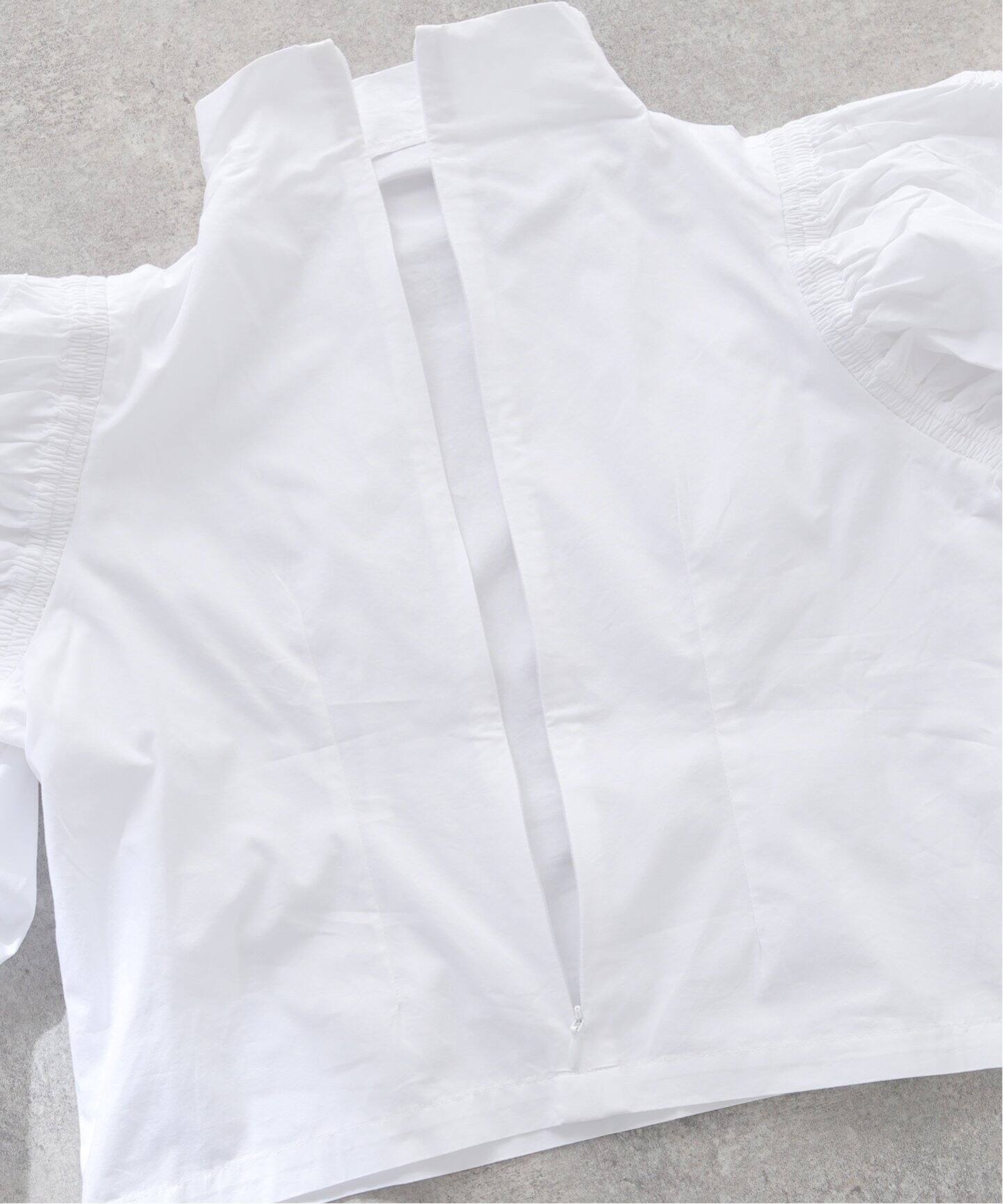 SEEALL/シーオール】 GATHER SLEEVE TOP:ブラウス（シャツ／ブラウス 