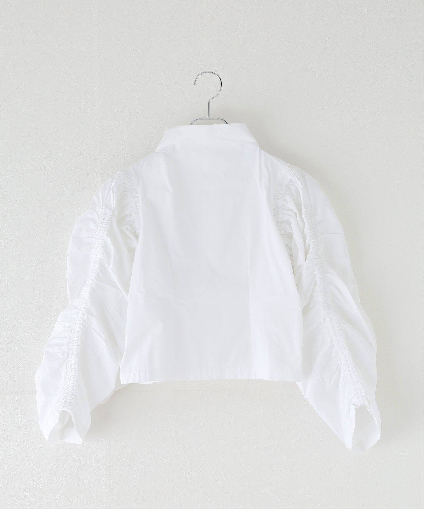 SEEALL/シーオール】 GATHER SLEEVE TOP:ブラウス（シャツ／ブラウス 