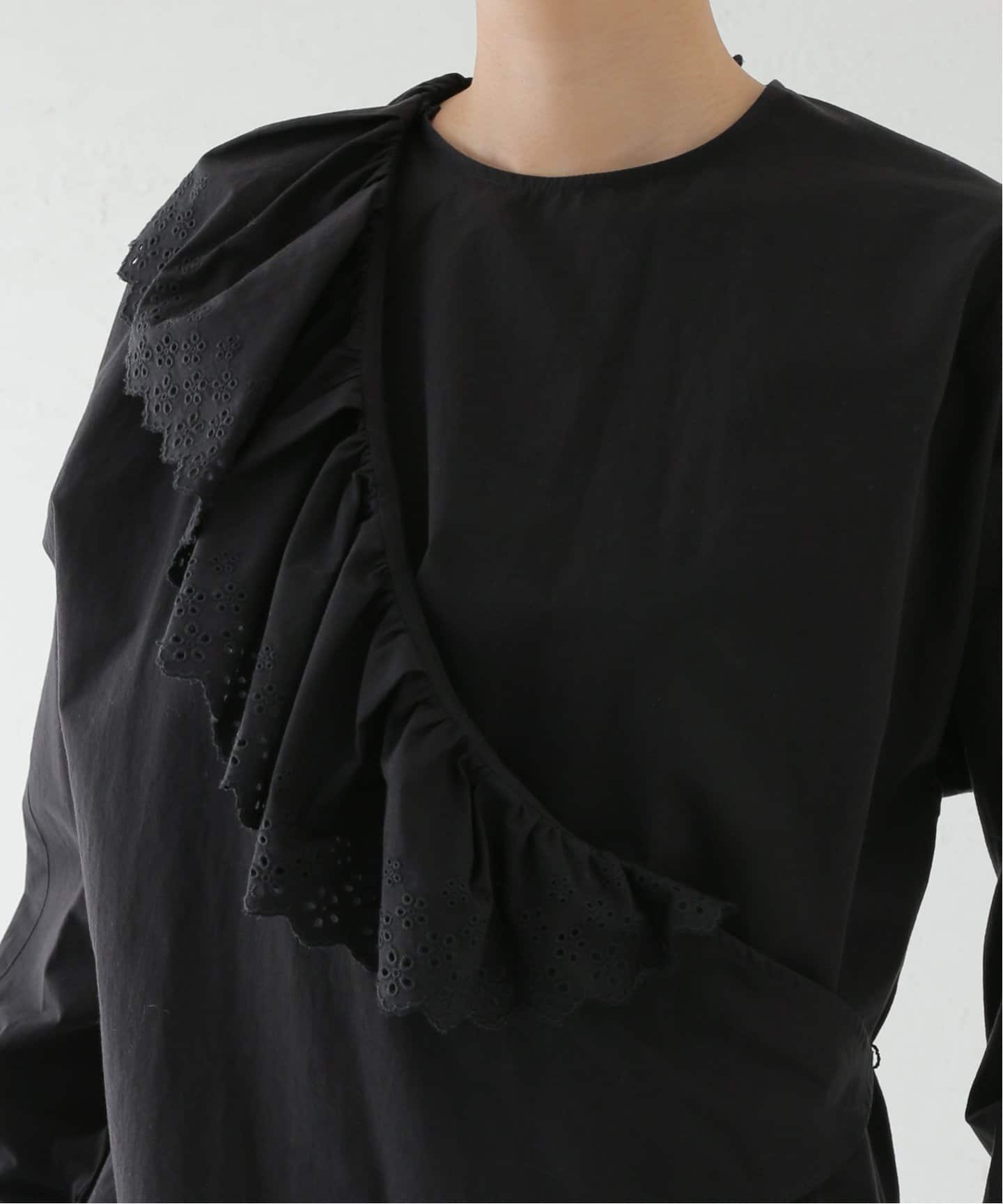 leur logette　コットンブラウス　カシミヤシルクリブトップ セット leur logette コットンブラウス カシミヤシルクリブトップ