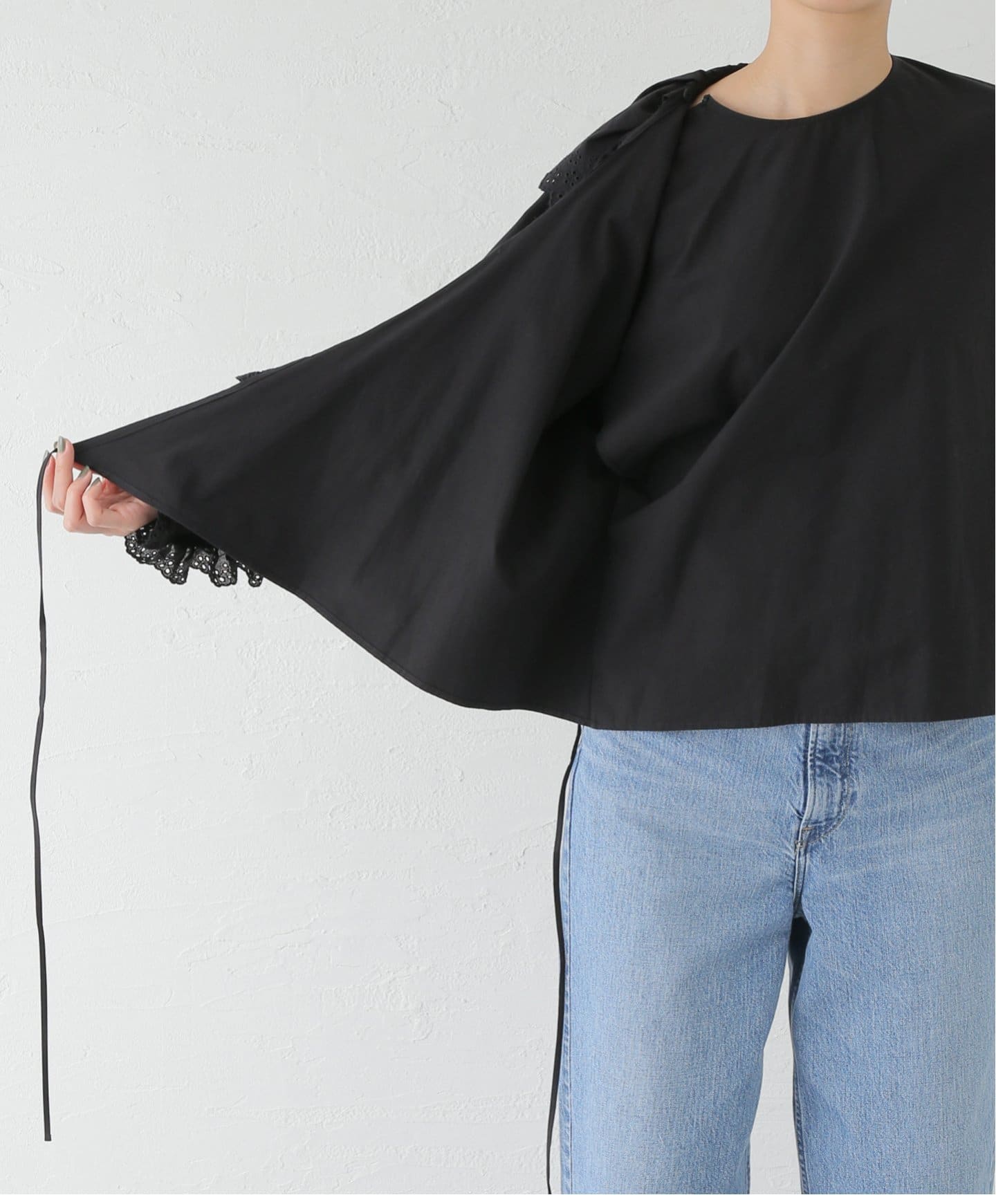 leur logette　コットンブラウス　カシミヤシルクリブトップ セット leur logette コットンブラウス カシミヤシルクリブトップ