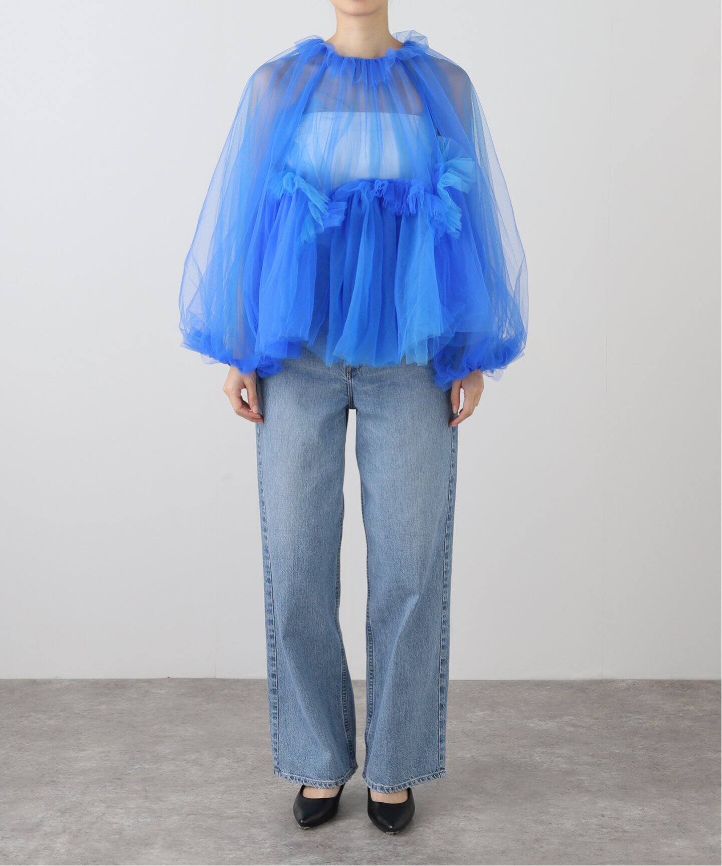 VIVIANO / ヴィヴィアーノ】 Swell Tulle Top VS-AW24TU07（シャツ 
