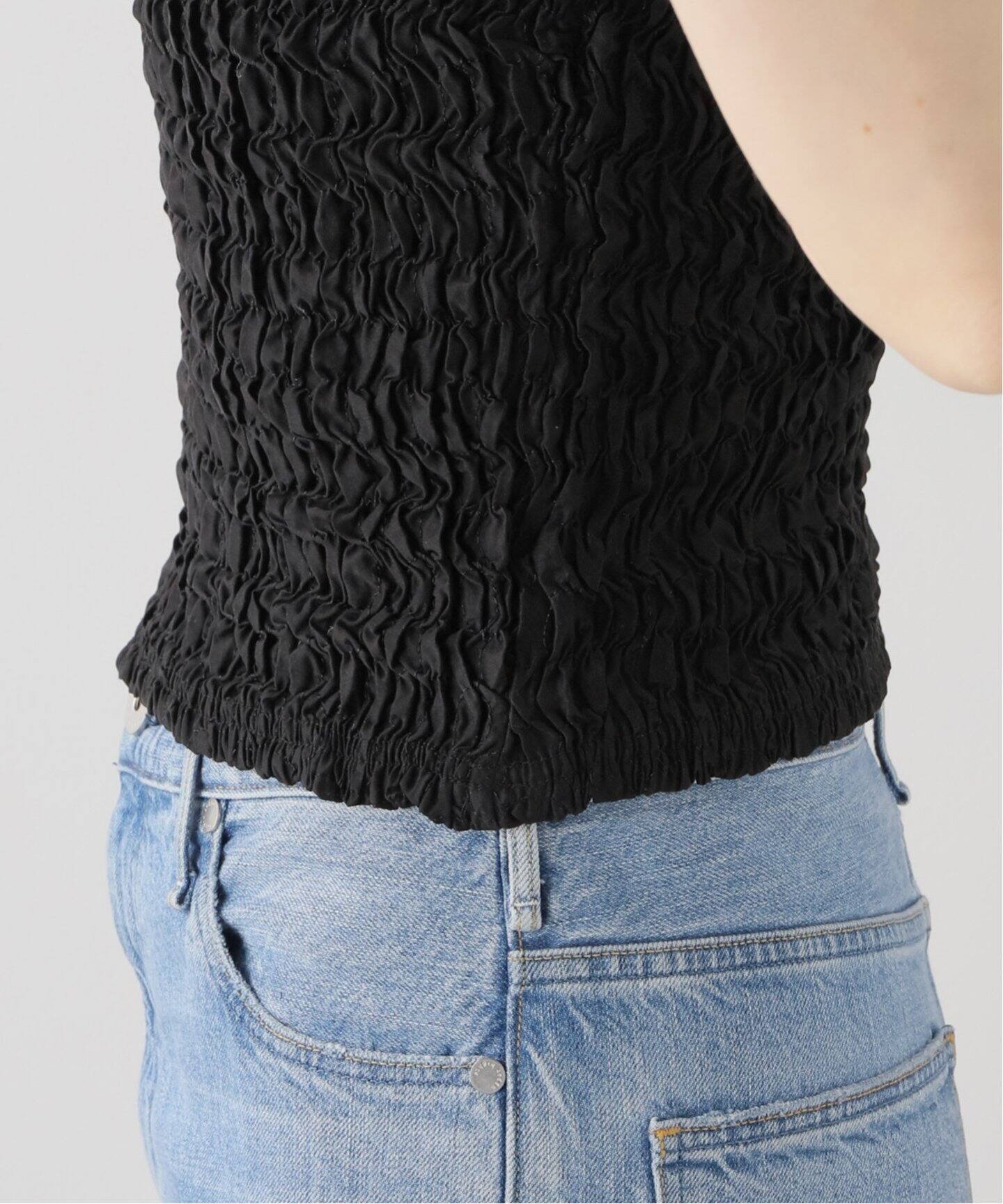 CLANE/クラネ】 SHIRRING CROPPED TOPS：トップス（シャツ 