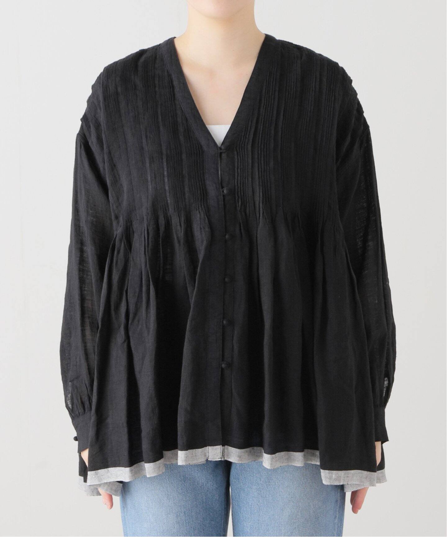 maison de soil/メゾン ド ソイル】80SHANDWOVEN LINEN BLOUSE（シャツ 