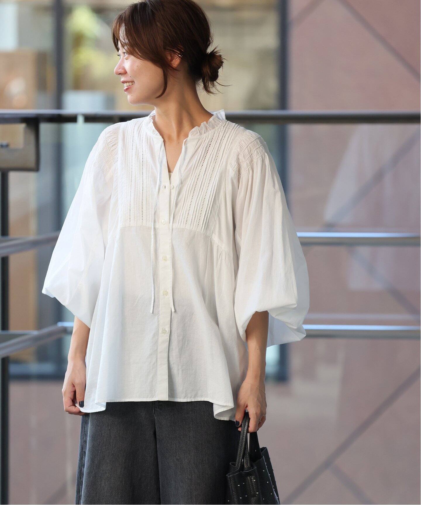 ボリュームスリーブコットンブラウス（シャツ／ブラウス）｜JOURNAL  