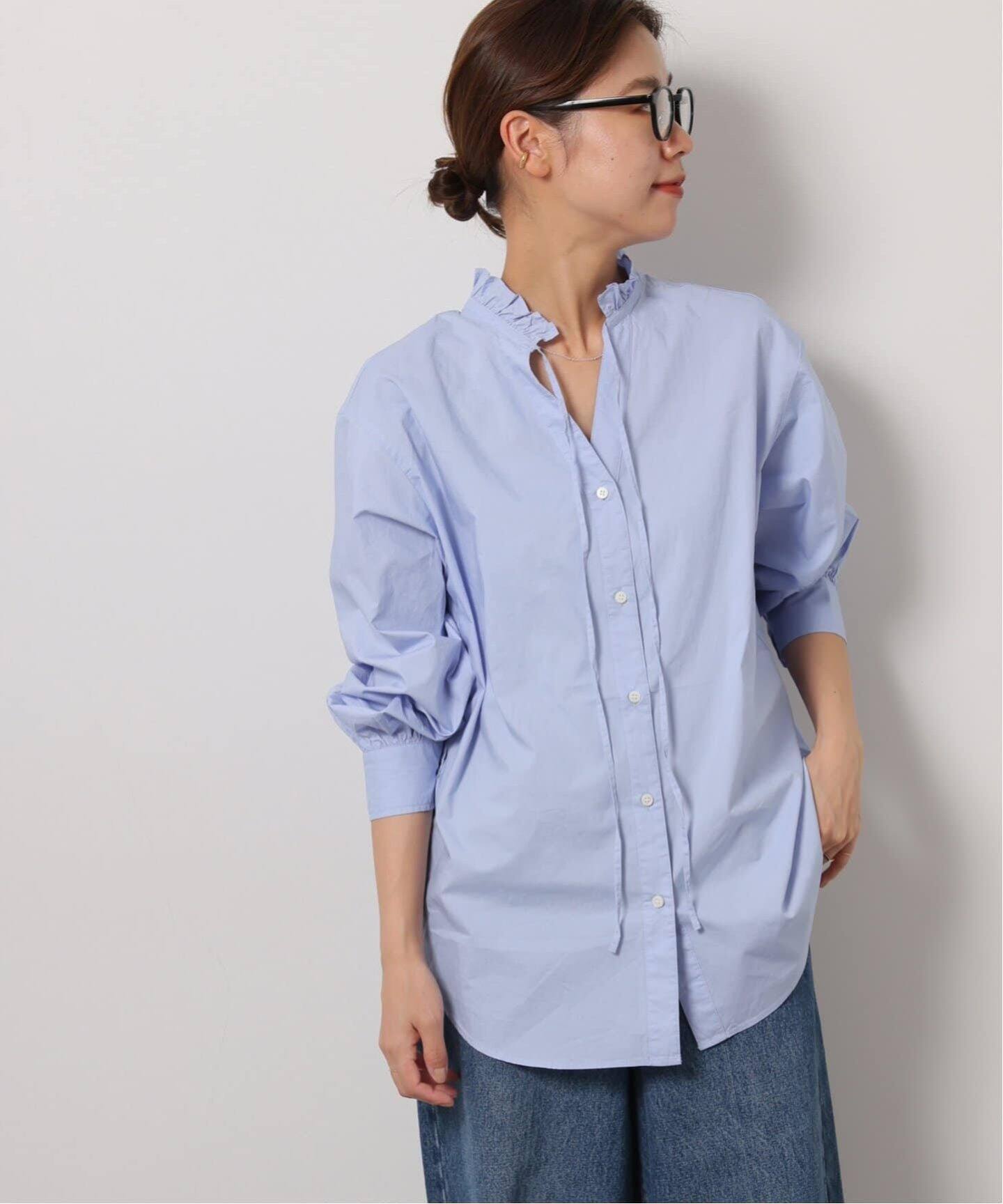 売れ筋・人気アイテム 商品 追加8》ハイカウントコットンスタンドカラー2way（シャツ トップス