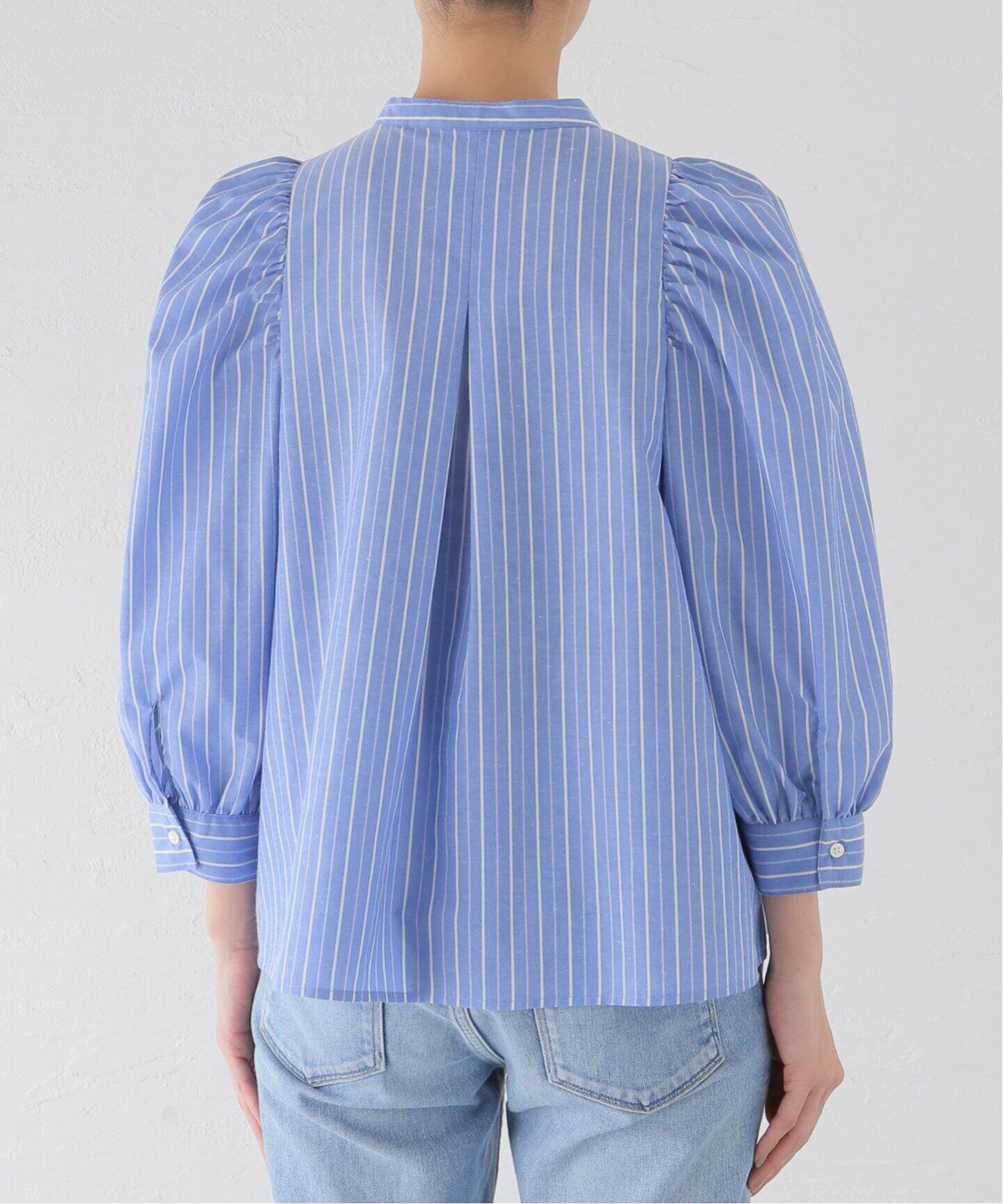 DES PRES】サークルストライププリント 太けれ スリーブレスブラウス 