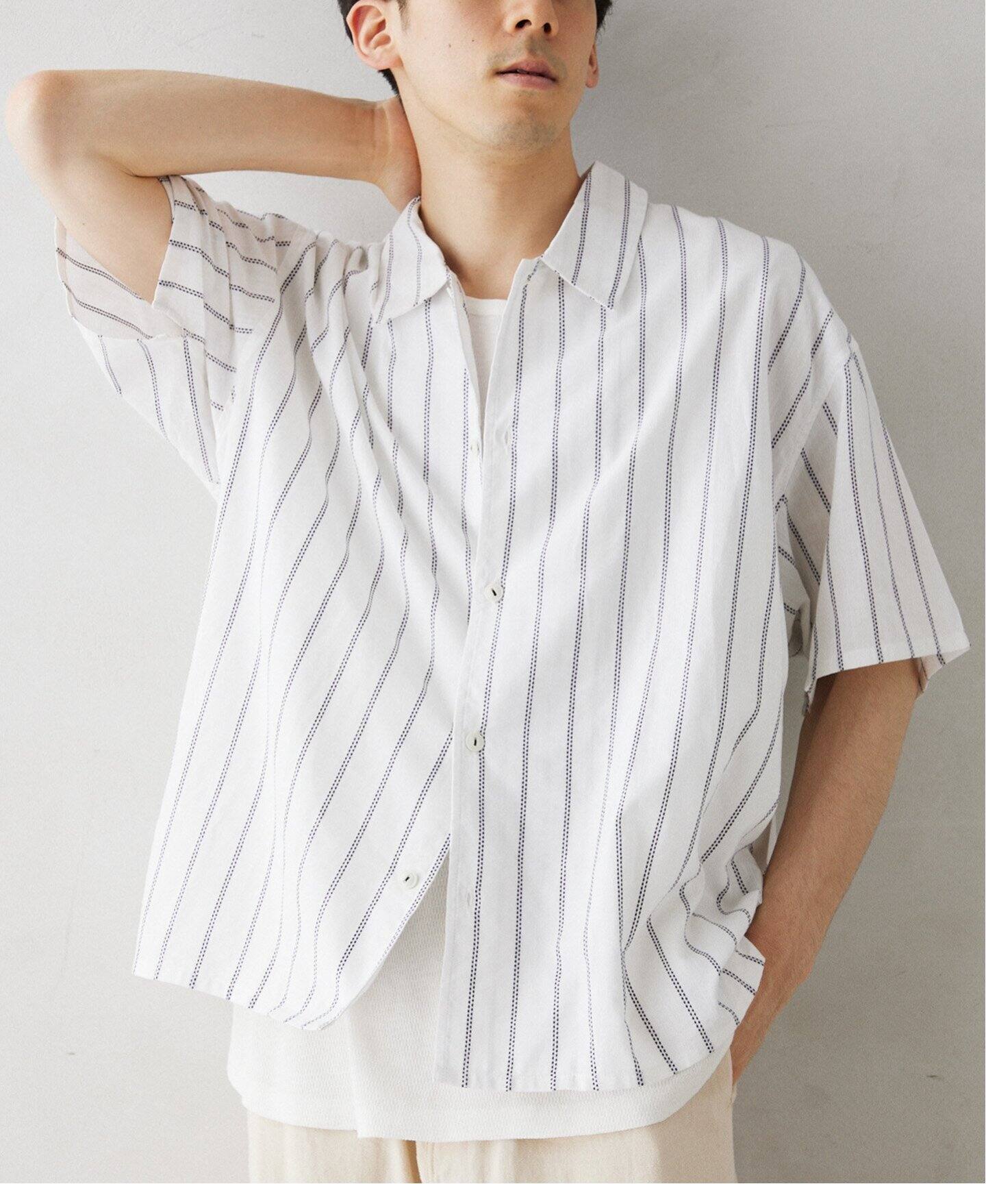 INDIA SHIRTINGS ストライプレギュラーカラーシャツ（シャツ／ブラウス 