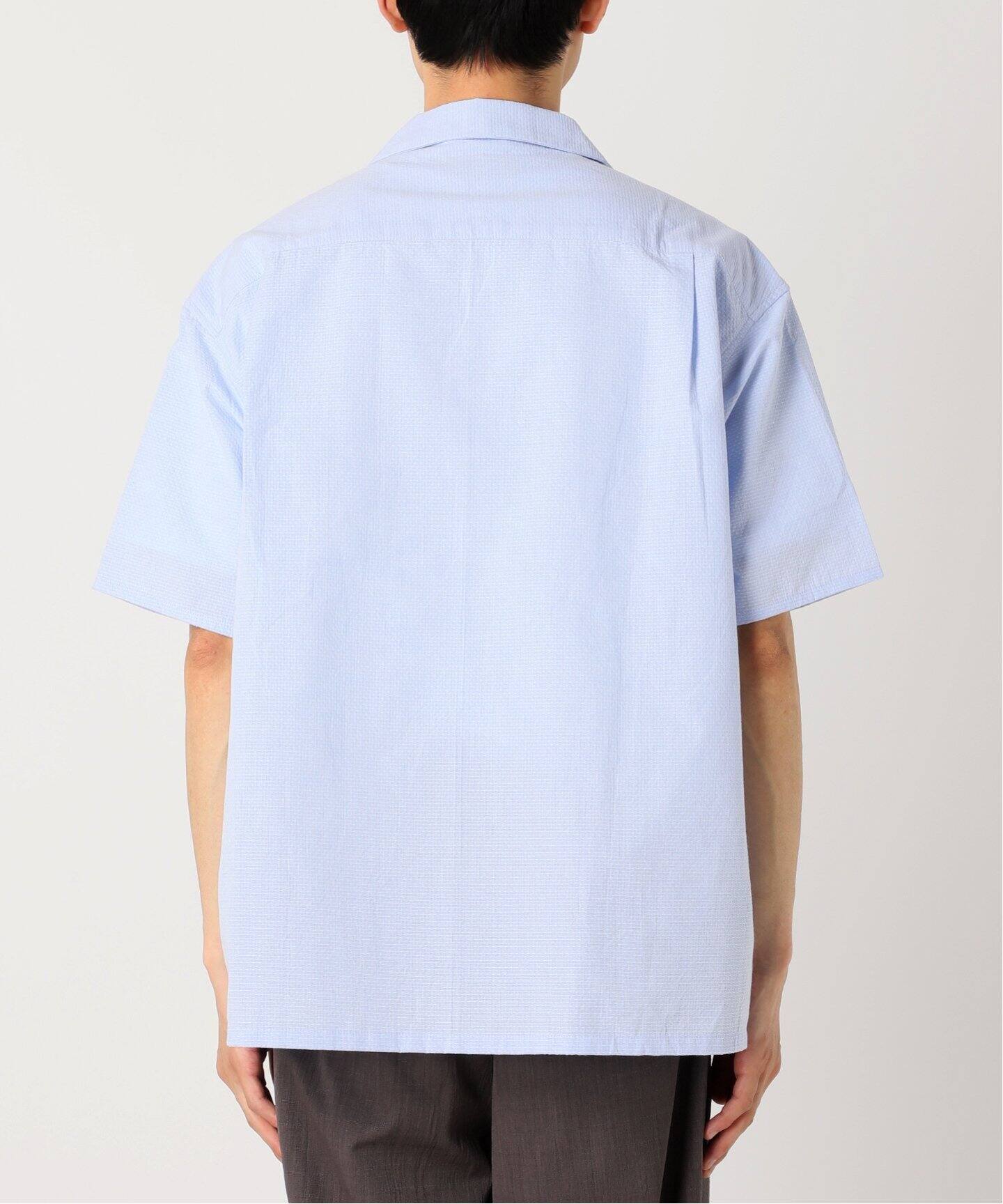 INDIA SHIRTINGS ステッチストライプオープンカラーシャツ