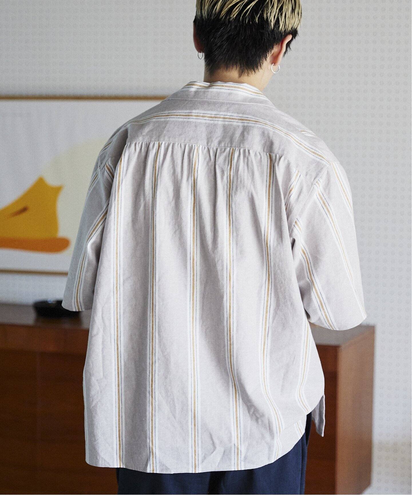 JS relume ヨーロピアンフラックス オープンカラーシャツ ブラックM JOURNAL STANDARD relume シャツ ヨーロピアンフラックス