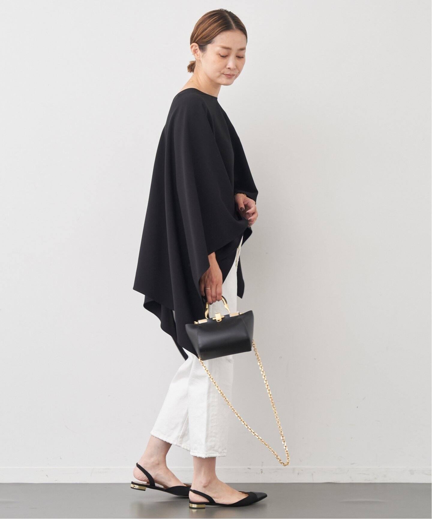 トリアセジョーゼット スクエアポンチョ（シャツ／ブラウス  