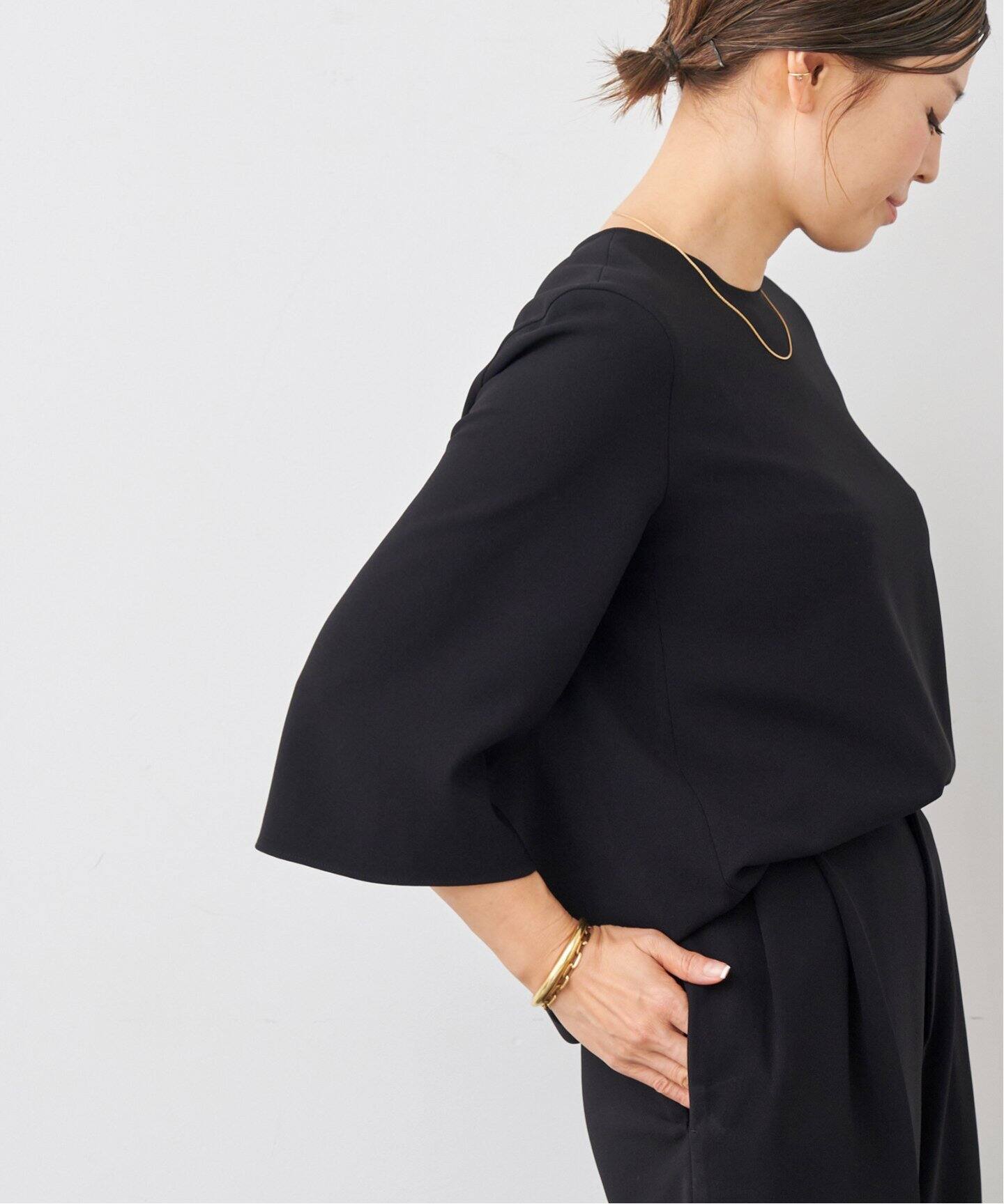 トリアセジョーゼット クルーネックプルオーバー（シャツ／ブラウス  