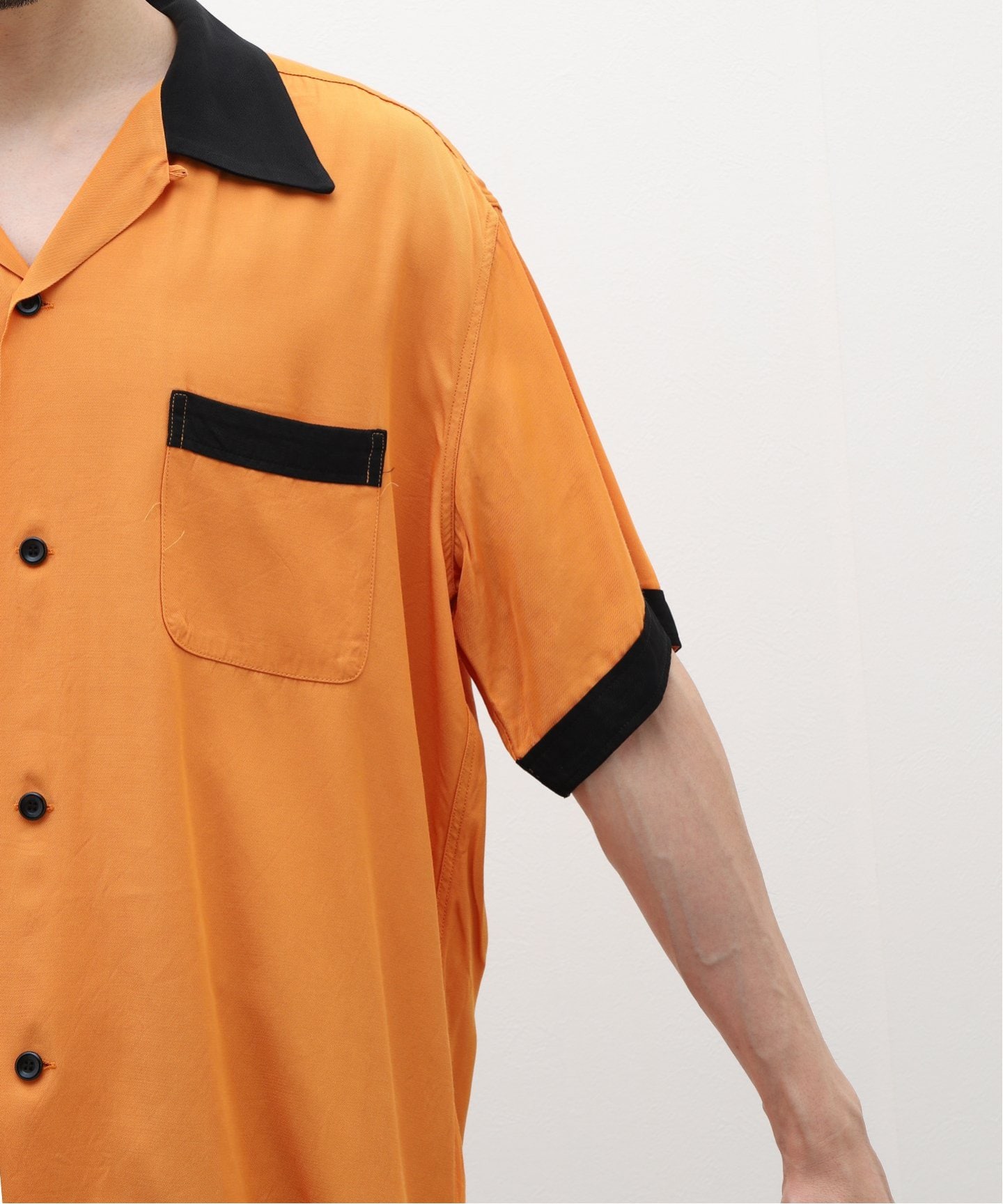 東洋テイラーオレンジ色 ボタンシャツ 日本 鷲刺繍 東洋テイラー