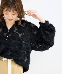 《追加3》パフスリーブジャカードブラウス