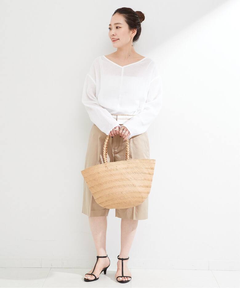 リネンコットン2WAYシアープルオーバー（シャツ／ブラウス）｜B.C  