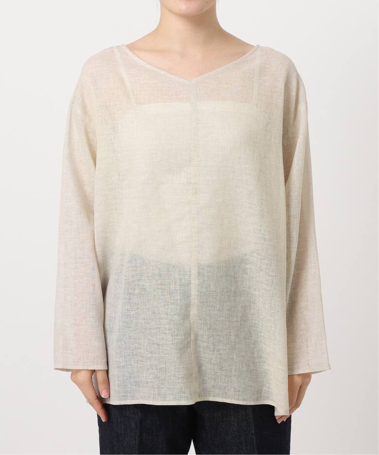 リネンコットン2WAYシアープルオーバー（シャツ／ブラウス）｜B.C  