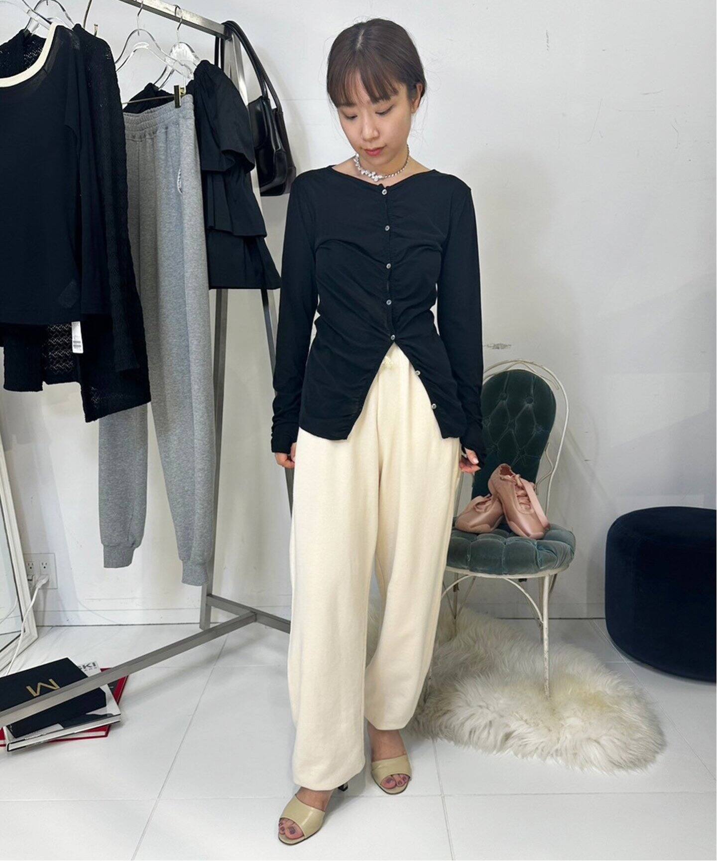 シアー ギャザー カーディガン（カーディガン）｜EDIT.FOR LULU  