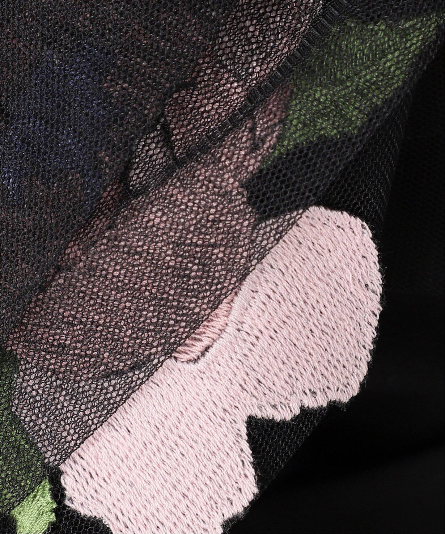 CAROLINE HU/キャロライン フウ】TULLE PLEATRD TOP（シャツ／ブラウス  