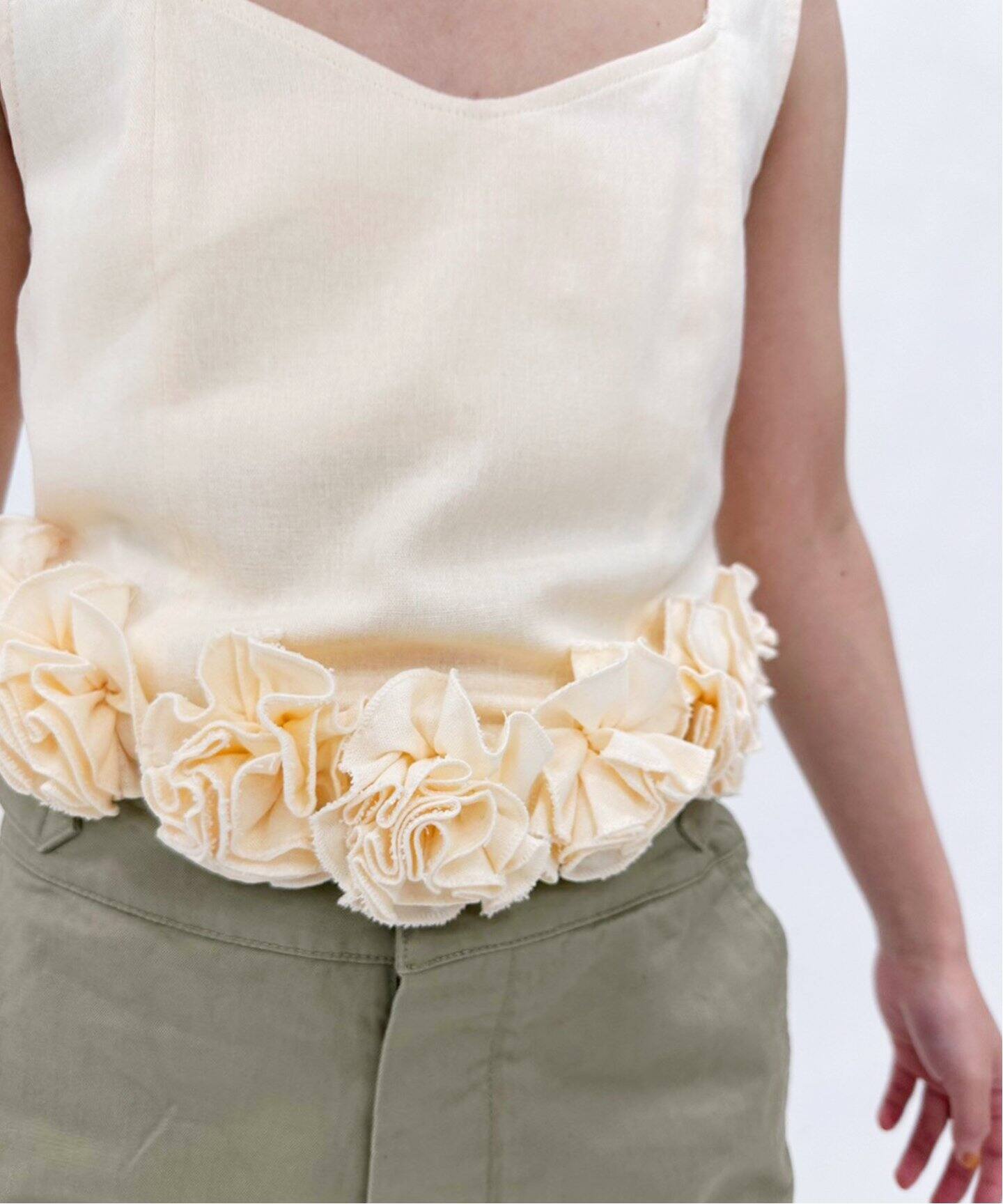 Tach clothing/タッチ クロージング】ローズリネントップ（シャツ  