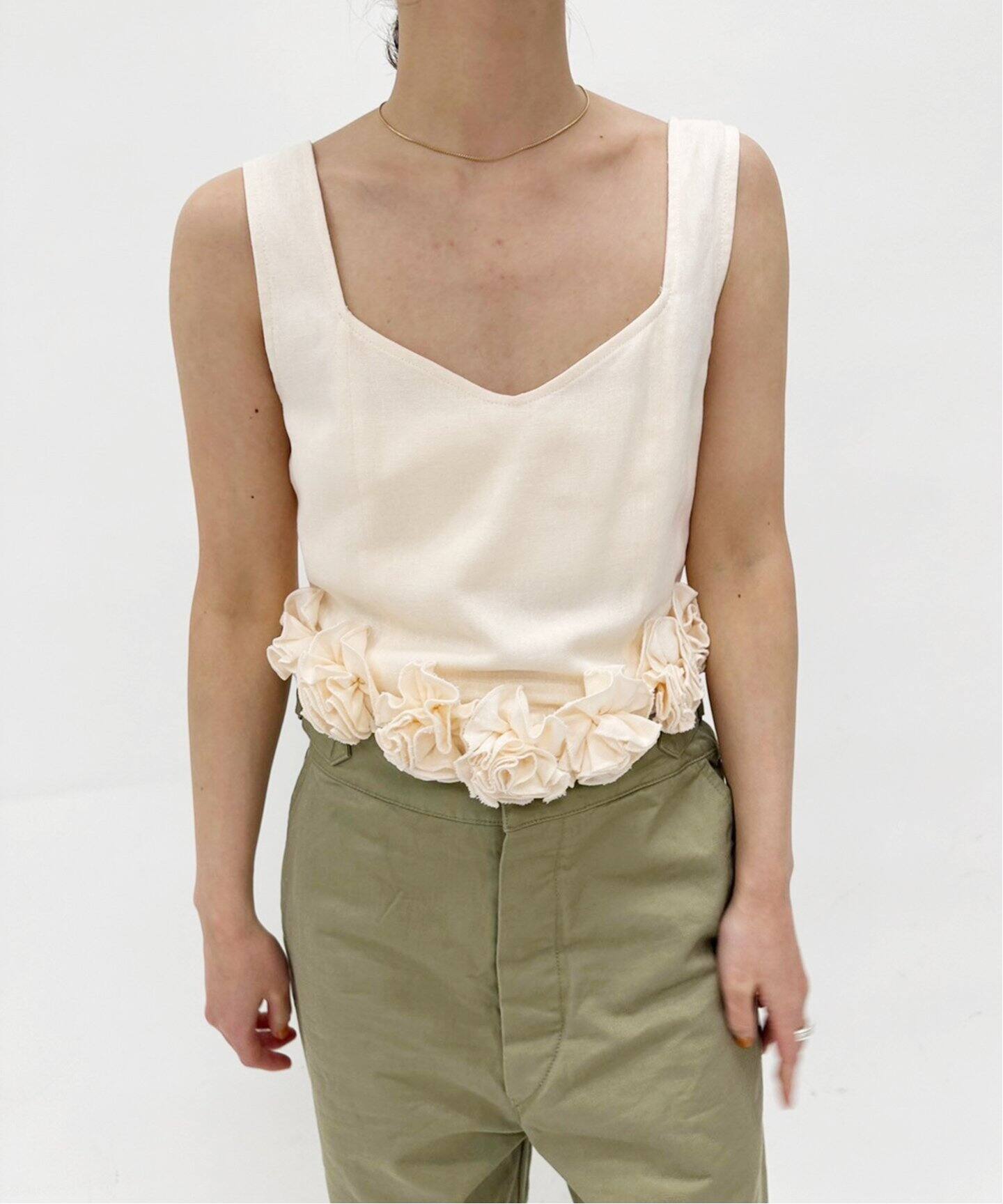 Tach clothing/タッチ クロージング】ローズリネントップ（シャツ  