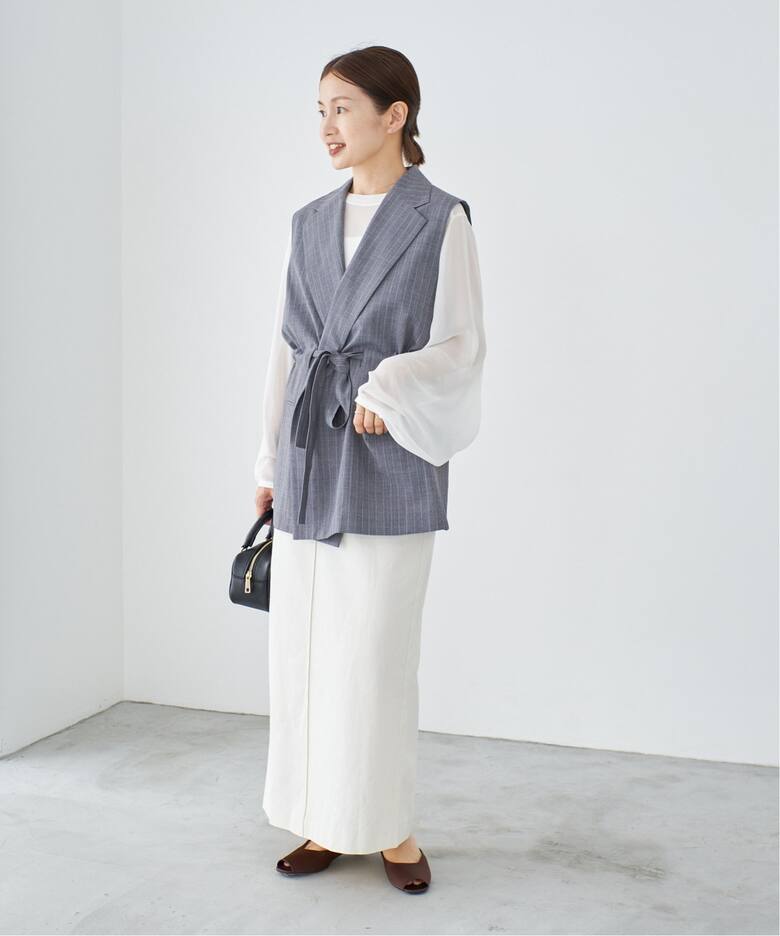 シアーシフォン リブネックブラウス（シャツ／ブラウス）｜IENA  