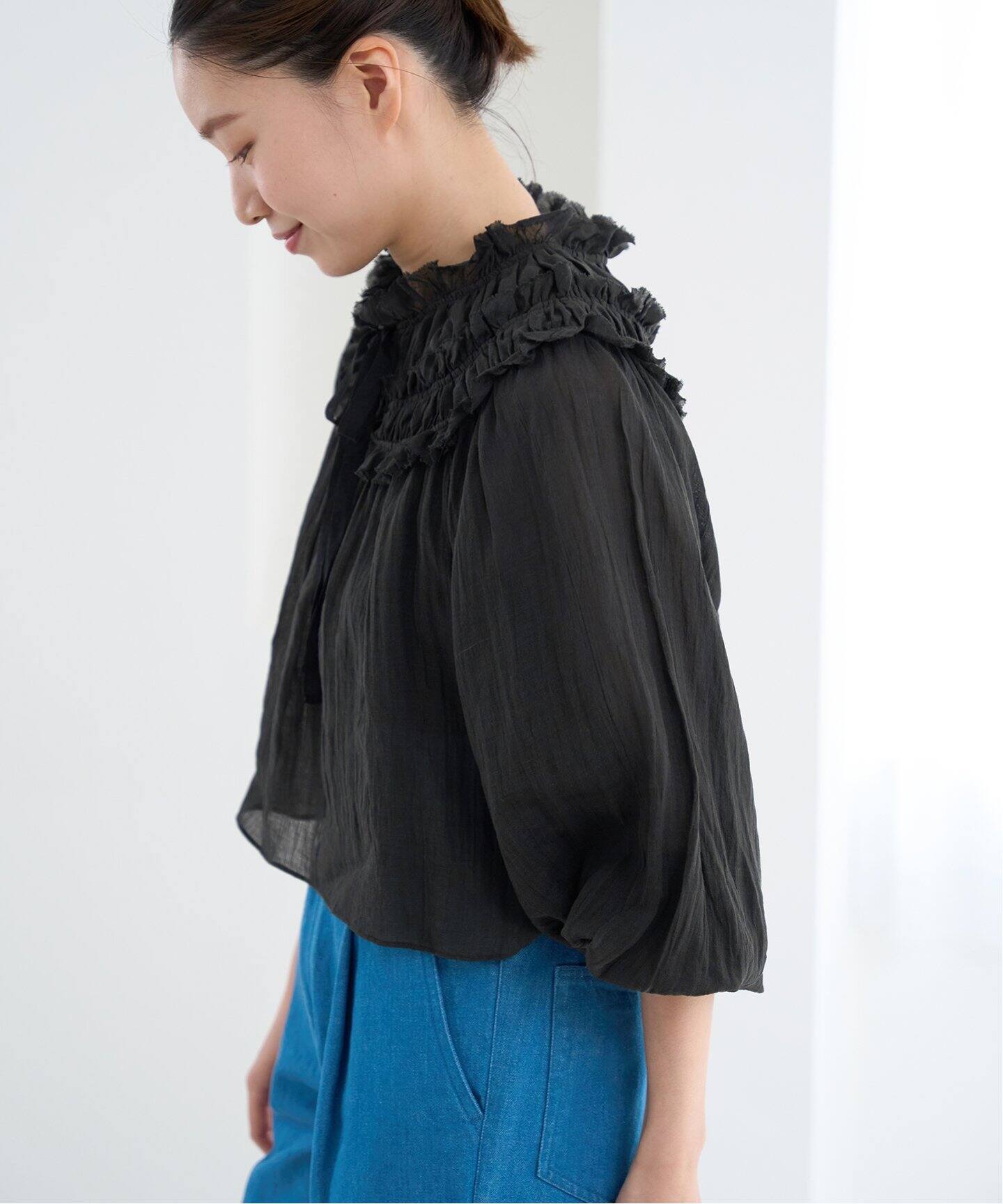ラミーリヨセル楊柳ギャザーブラウス（シャツ／ブラウス）｜IENA  