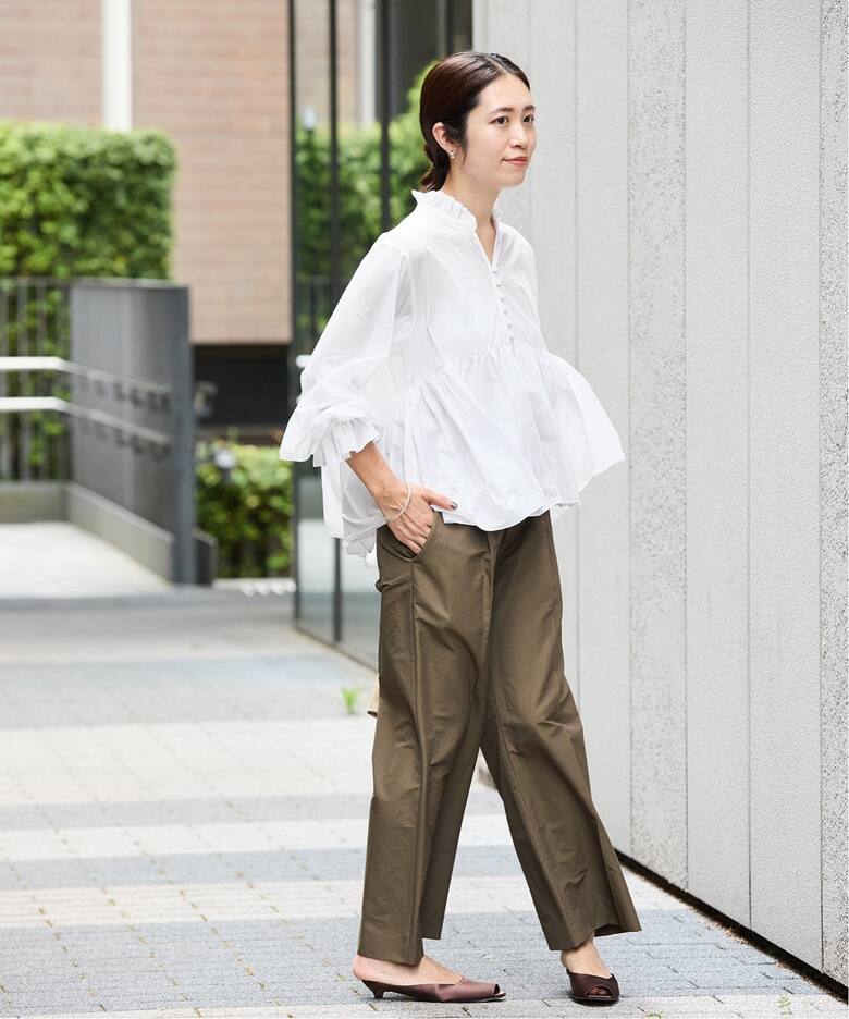 ライトタフタ ショートギャザーブラウス（シャツ／ブラウス）｜IENA  