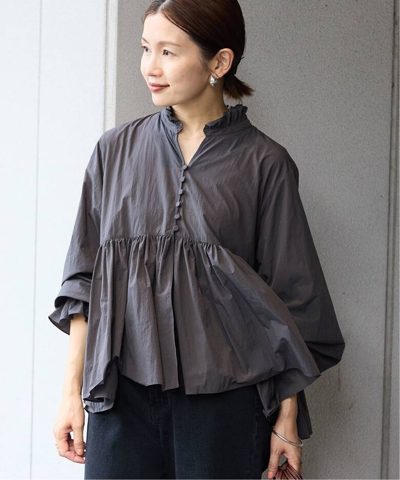 ライトタフタ ショートギャザーブラウス（シャツ／ブラウス）｜IENA  