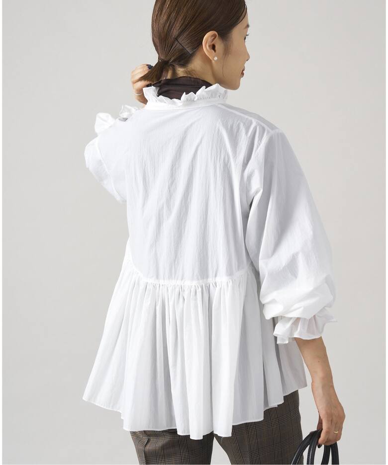 ライトタフタ ショートギャザーブラウス（シャツ／ブラウス）｜IENA  