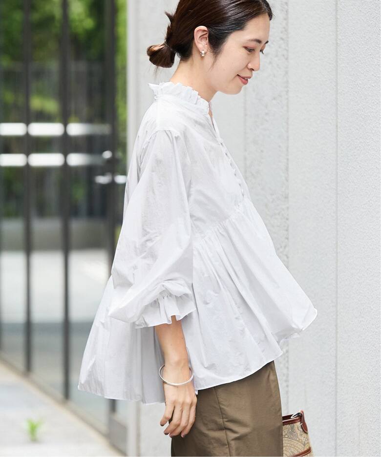 ライトタフタ ショートギャザーブラウス（シャツ／ブラウス）｜IENA  