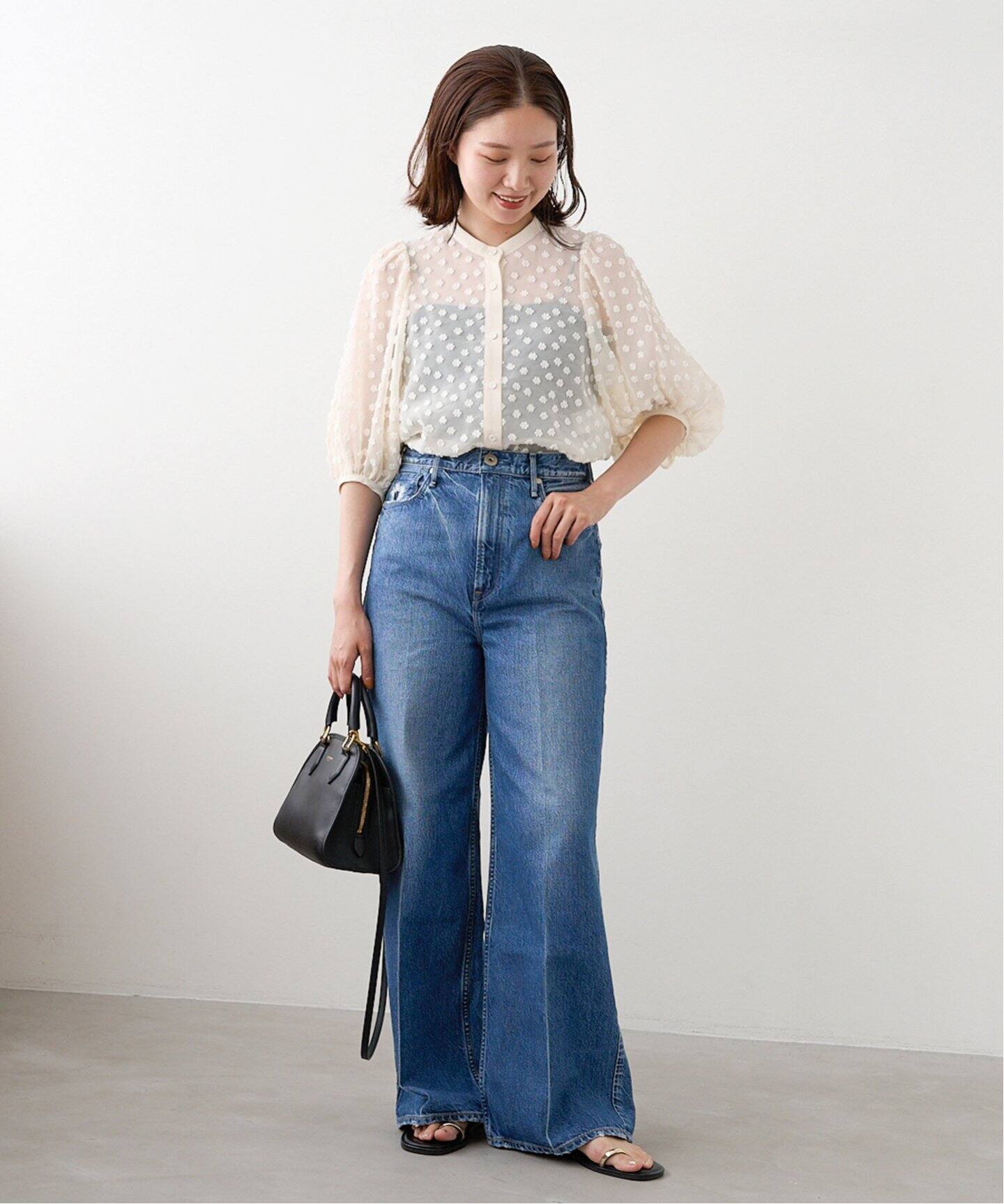 IENA 緩けれ maisonコットンギャザーブラウス 