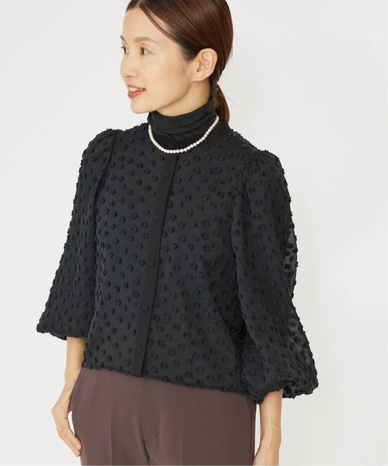 Mi*Trefle シアーギャザーブラウス ロングスリーブ（シャツ／ブラウス  