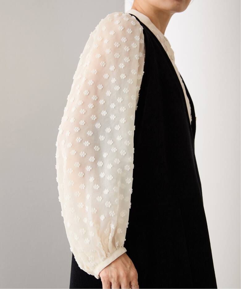 Mi*Trefle シアーギャザーブラウス ロングスリーブ（シャツ／ブラウス  