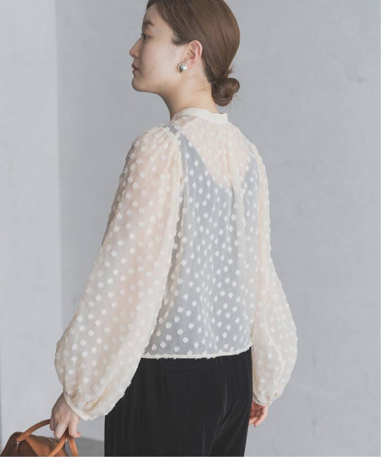 Mi*Trefle シアーギャザーブラウス ロングスリーブ（シャツ／ブラウス  