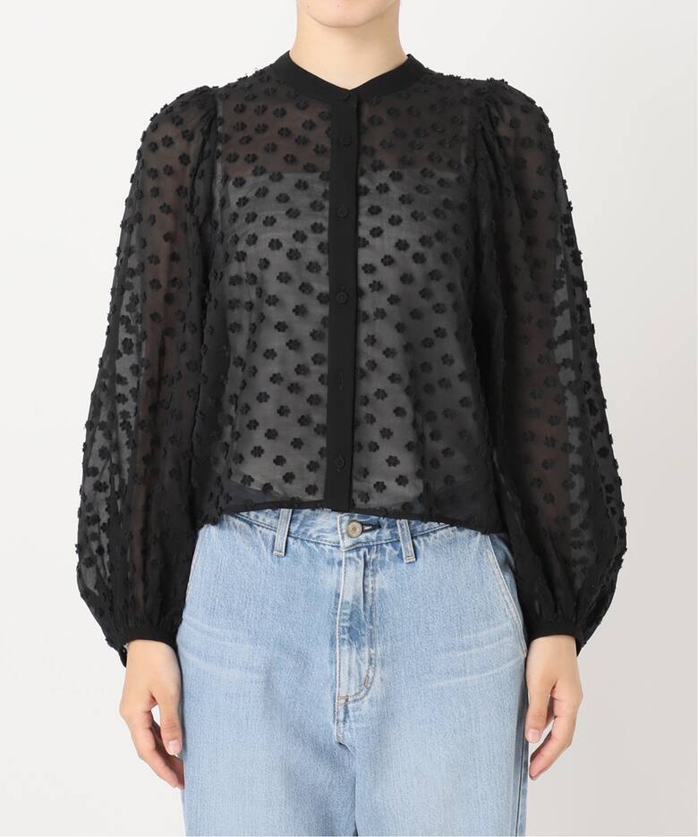 Mi*Trefle シアーギャザーブラウス ロングスリーブ（シャツ／ブラウス  