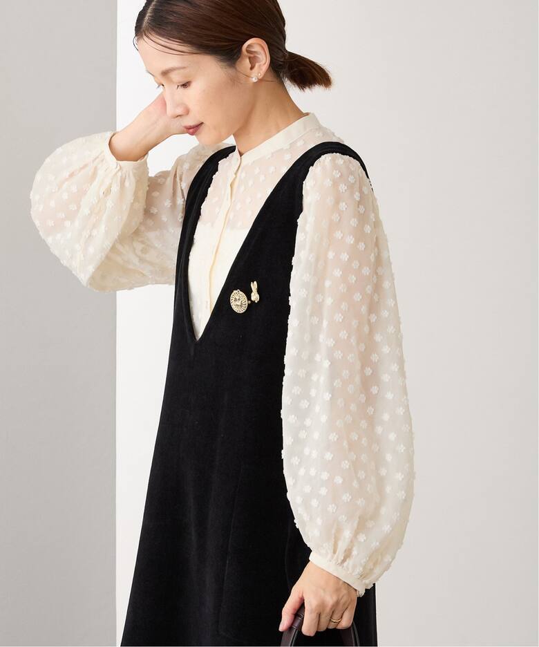 Mi*Trefle シアーギャザーブラウス ロングスリーブ（シャツ／ブラウス  