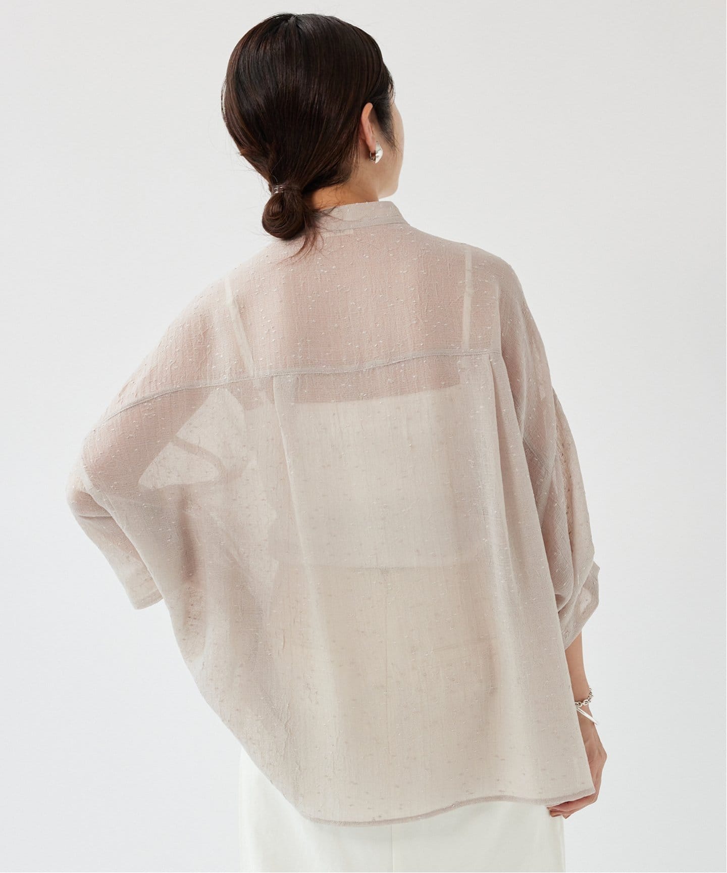 イエナ】美品✨上品 ふんわり シースルーブラウス シアー タック