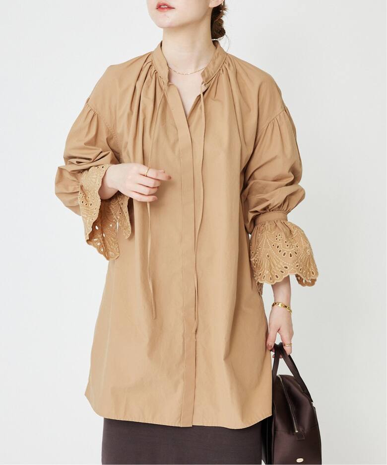 オーガニックコットン スキッパーチュニックブラウス（シャツ  