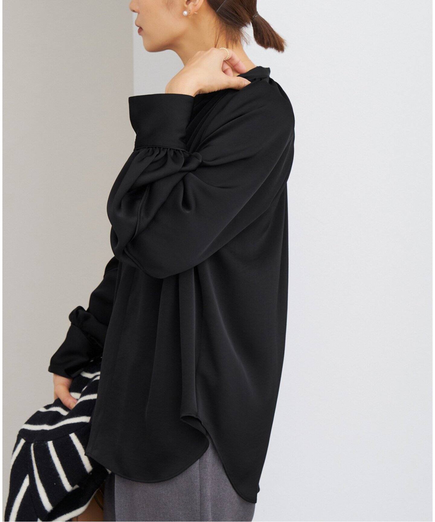 サテン ボウタイ スキッパーブラウス（シャツ／ブラウス）｜IENA  