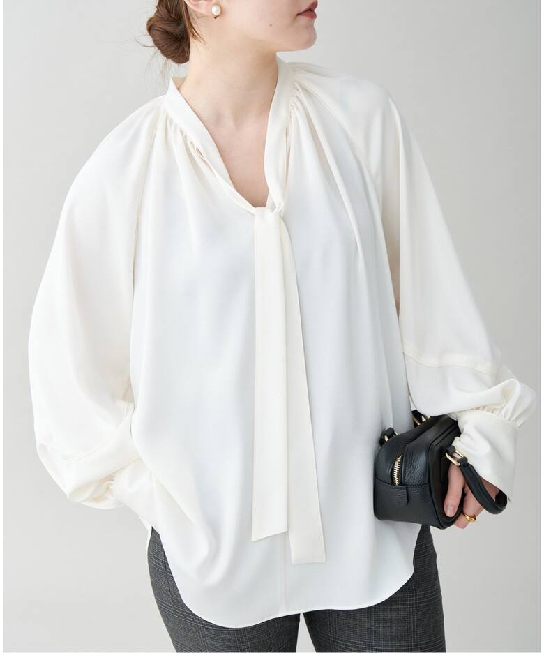 サテン ボウタイ スキッパーブラウス（シャツ／ブラウス）｜IENA  