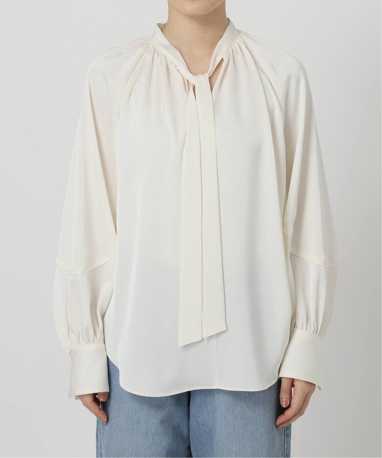 サテン ボウタイ スキッパーブラウス（シャツ／ブラウス）｜IENA  