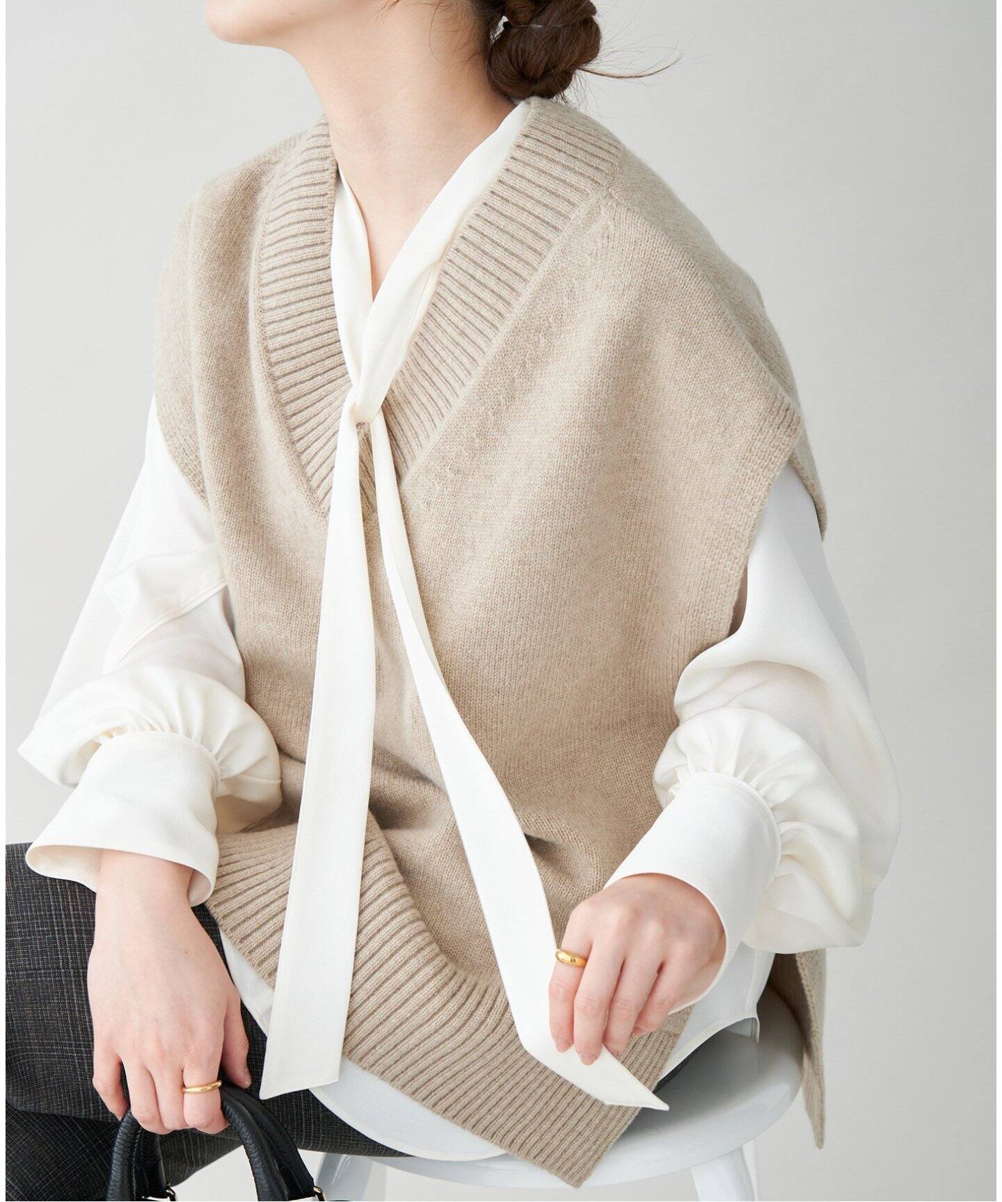 サテン ボウタイ スキッパーブラウス（シャツ／ブラウス）｜IENA  