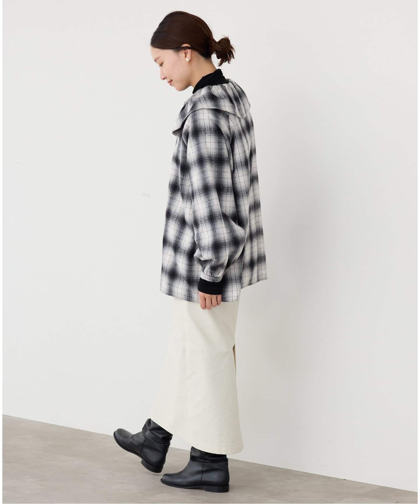 追加》BLACK フリルチェックブラウス（シャツ／ブラウス）｜IENA