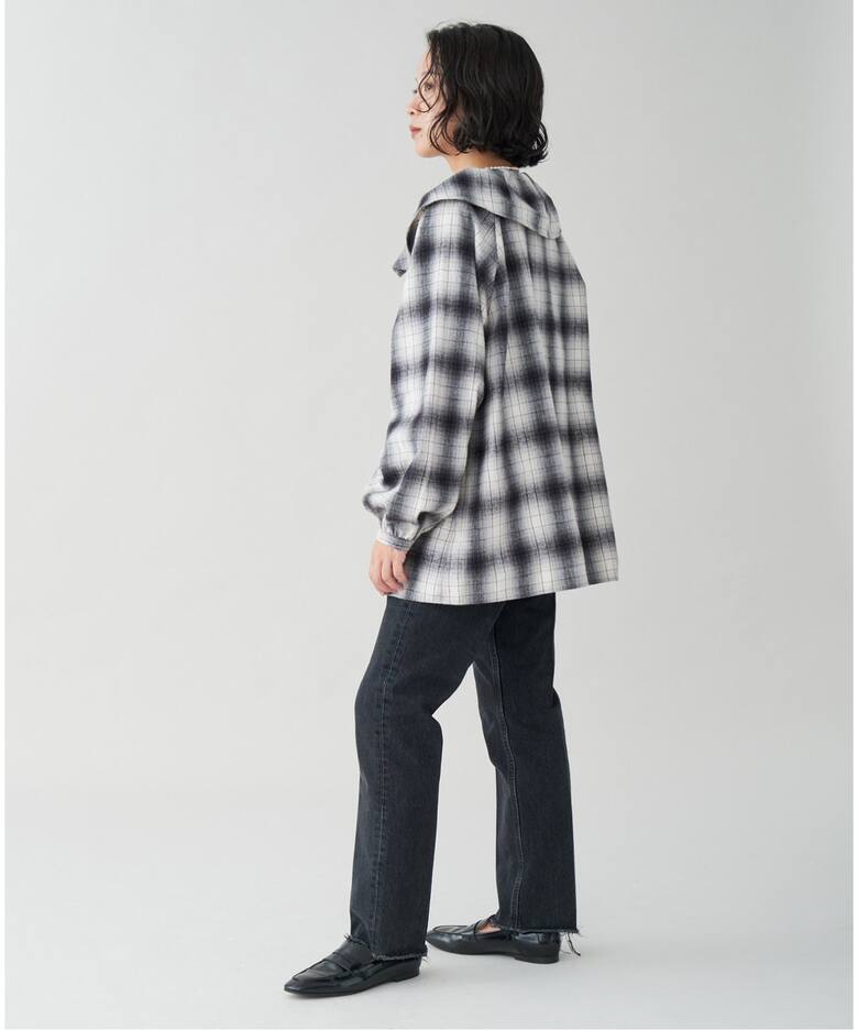 追加》BLACK フリルチェックブラウス（シャツ／ブラウス）｜IENA 