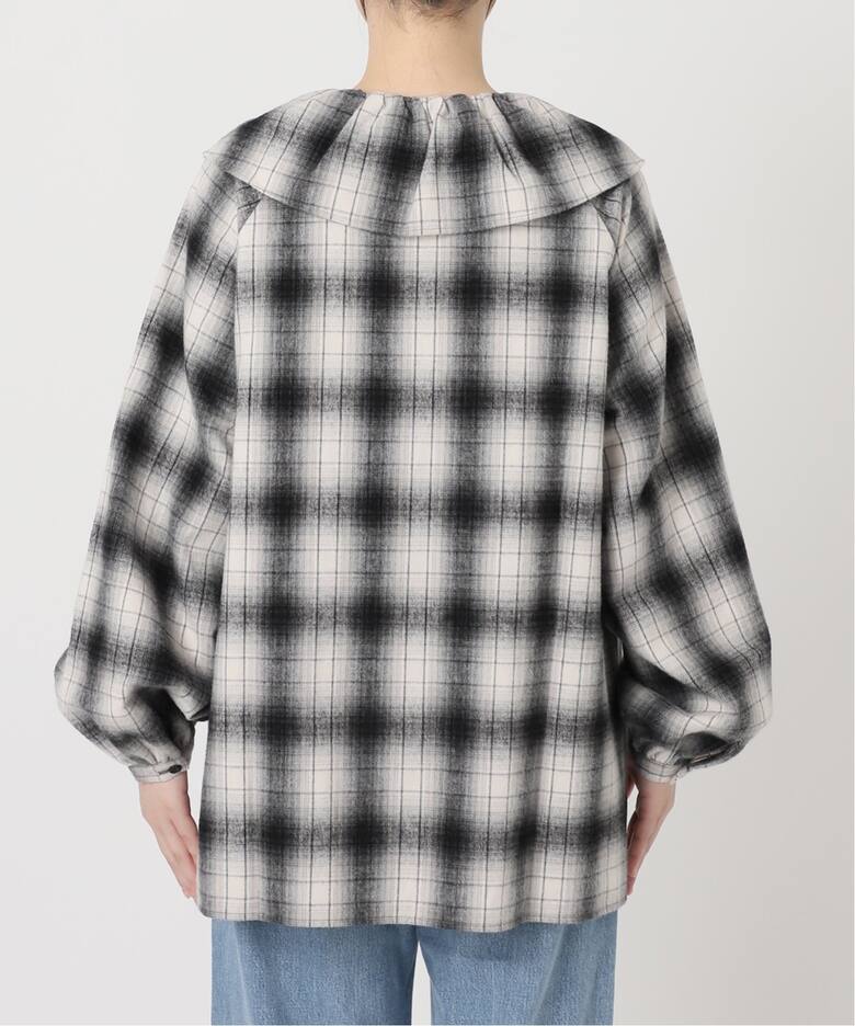 追加》BLACK フリルチェックブラウス（シャツ／ブラウス）｜IENA 
