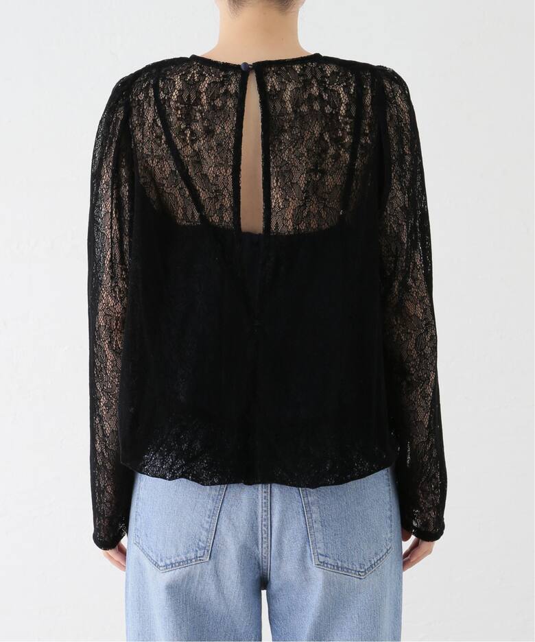 JANE SMITH/ジェーンスミス FLOCKY LACE LAYERED PULLOVER ブラウス 