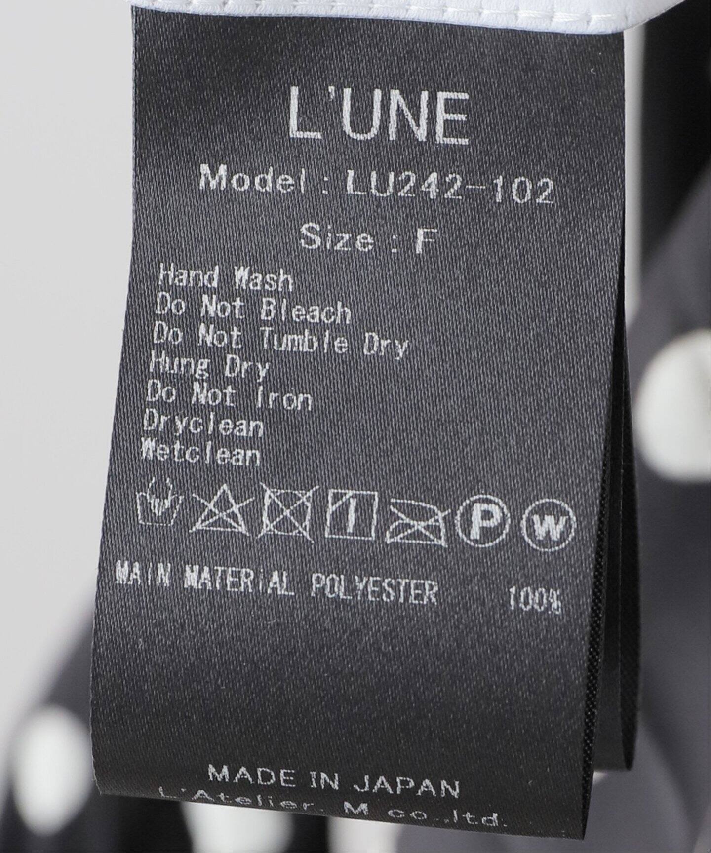 L'UNE ブラックプリーツブラウス イエナ L'UNE/リュンヌ】スクエアプリーツトップ（シャツ／ブラウス