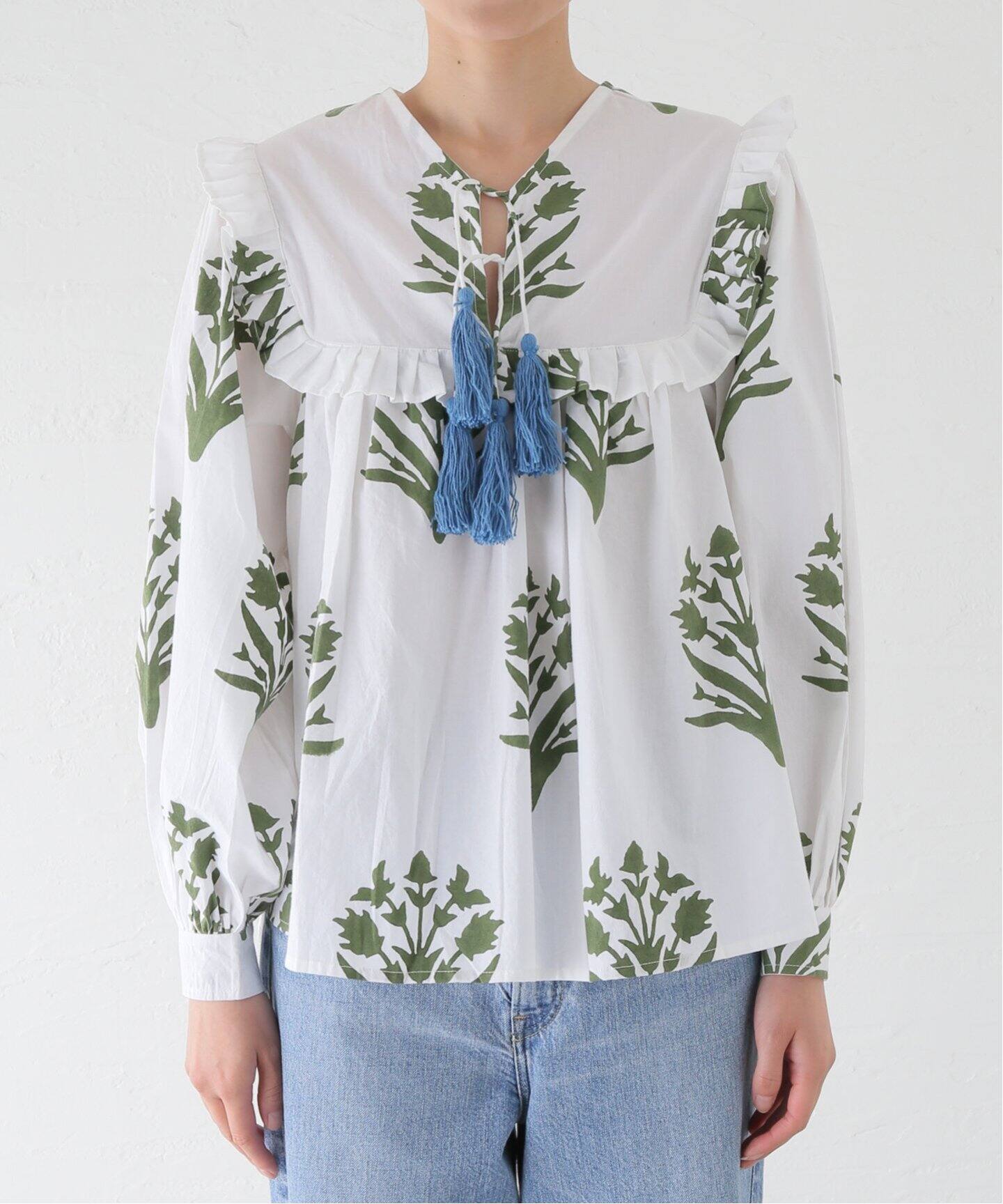 SZ Blockprints Clover Top in Moss ブラウス SS24-CT-PAL（シャツ 