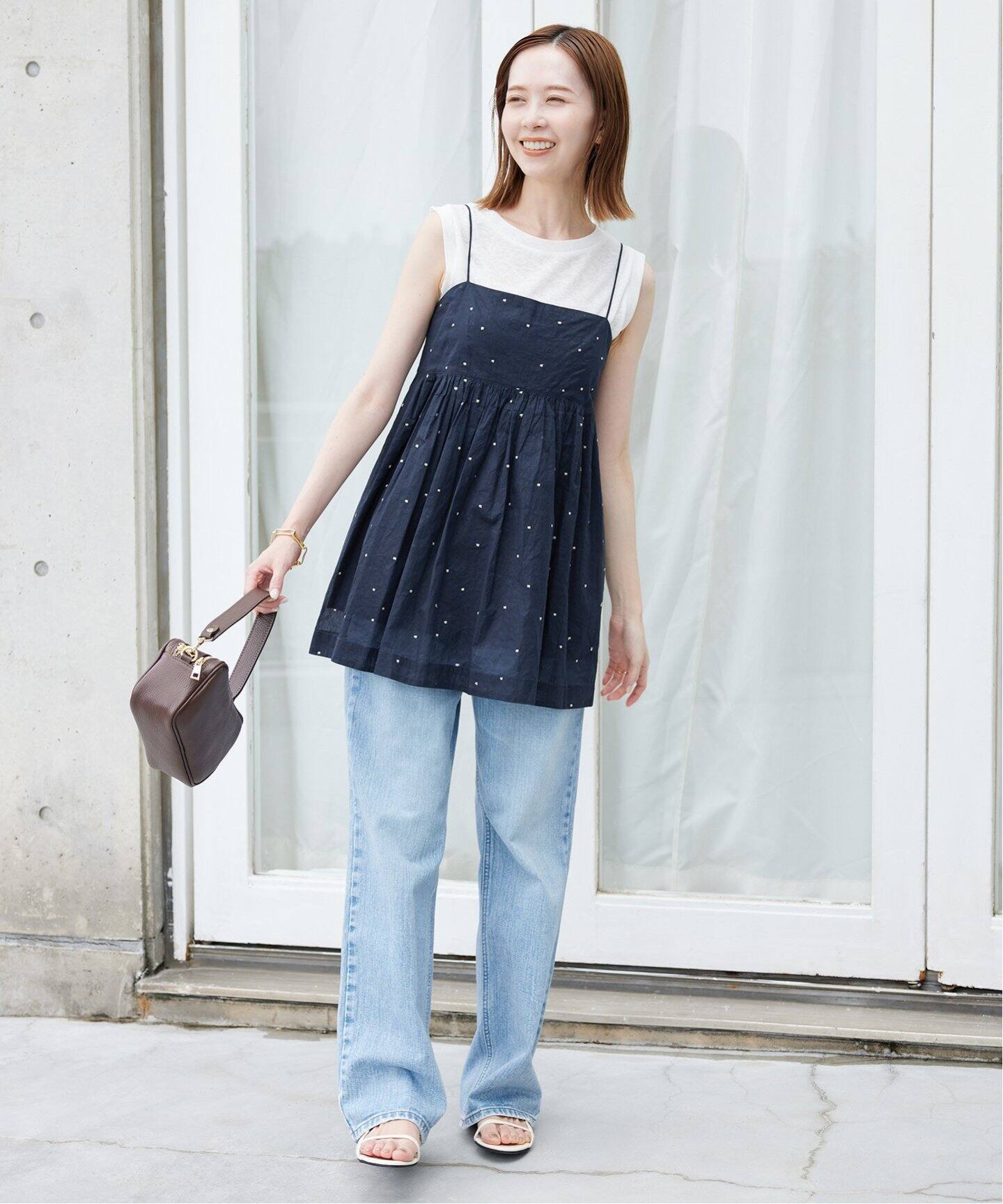 WEB・一部店舗限定/追加》ドット刺しゅうキャミソール（シャツ 